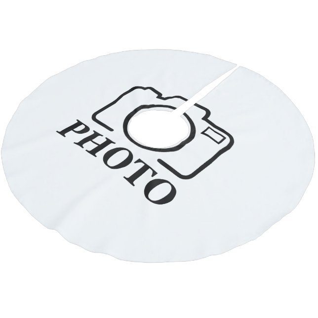 Lägg till Personligt Foto Bröllop Modernt Snyggt E Julgransmatta Borstad Polyester (Vinklad)