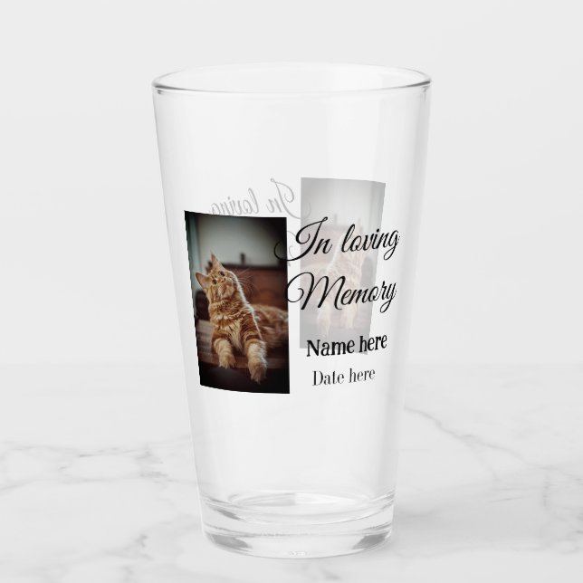 Lägg till pet namn i minnesminnet glaskopp (Framsida)