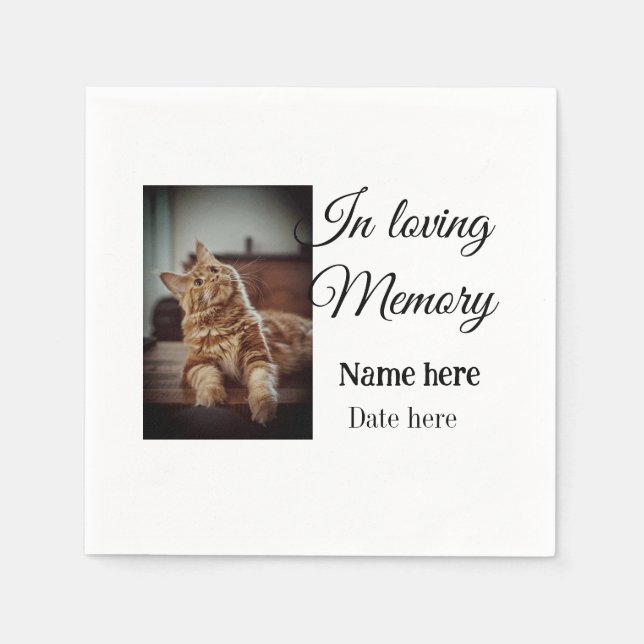 Lägg till pet namn i minnesminnet pappersservett (Framsidan)