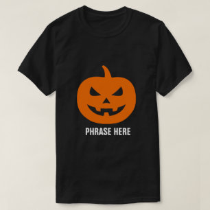 LÄGG TILL PHRASE ANPASSADE JACK O LANTERN PUMPKIN  T SHIRT