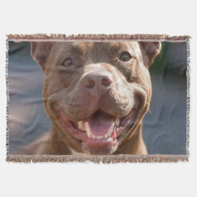 Lägg till Pit Bull-foto Anpassa Filt (Framsidan)