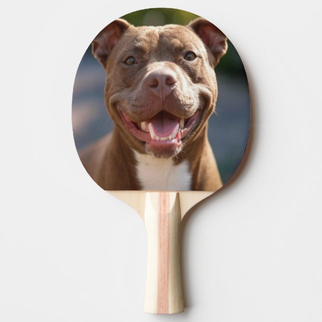 Lägg till Pit Bull Foto Anpassa Pingisracket (Framsidan)