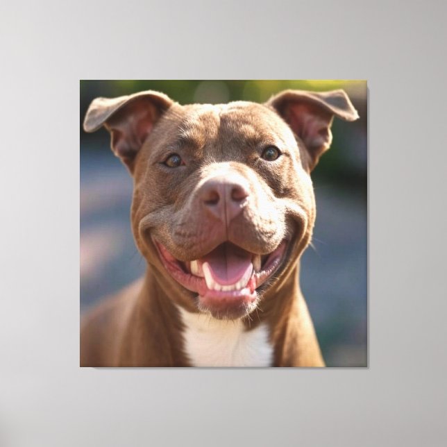 Lägg till Pit Bull Photo Customize Canvastryck (Framsida)