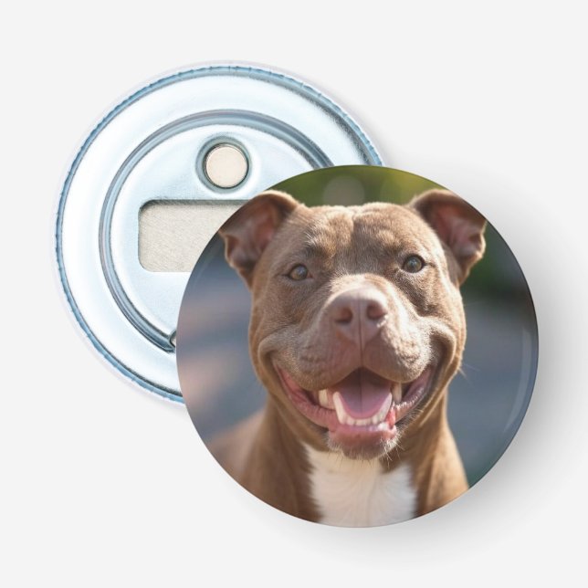 Lägg till Pit Bull Photo Customize Flasköppnare (Framsidan)