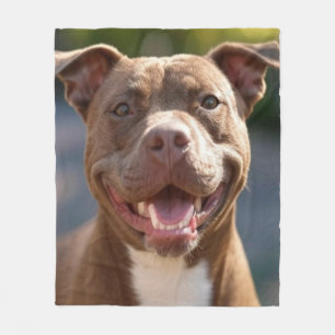 Lägg till Pit Bull Photo Customize Fleecefilt