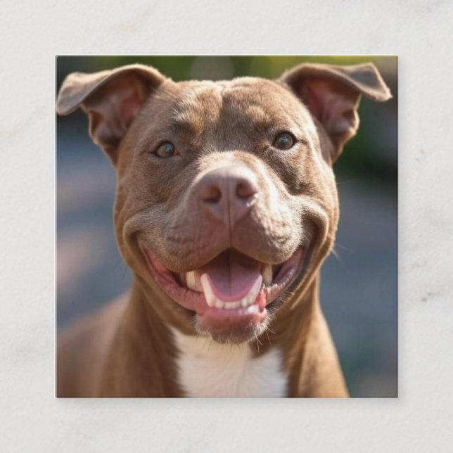 Lägg till Pit Bull Photo Customize Fyrkantigt Visitkort (Framsida)