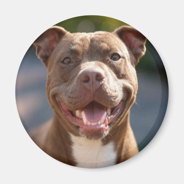 Lägg till Pit Bull Photo Customize Magnet (Framsidan)