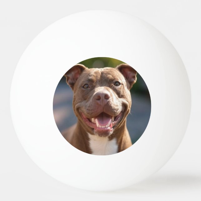 Lägg till Pit Bull Photo Customize Pingisboll (Framsidan)