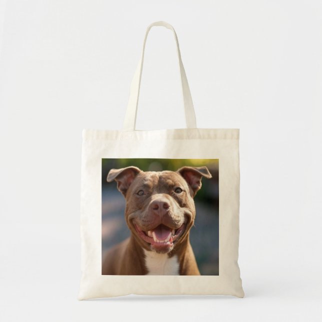 Lägg till Pit Bull Photo Customize Tygkasse (Framsidan)
