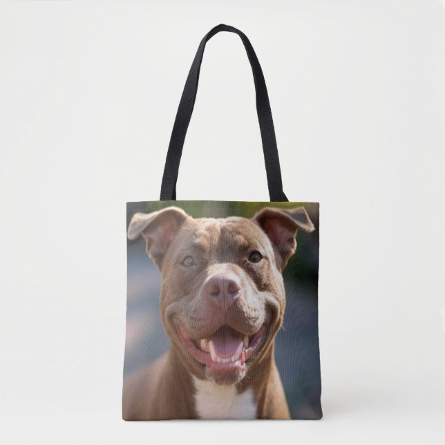 Lägg till Pit Bull Photo Customize Tygkasse (Framsida)