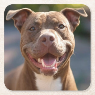 Lägg till Pit Bull Photo Customize Underlägg Papper Kvadrat