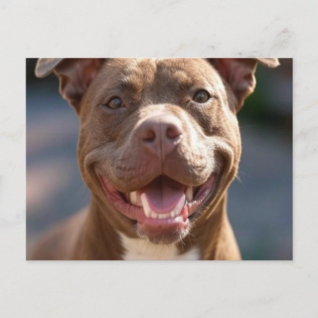 Lägg till Pit Bull Photo Customize Vykort (Framsida)