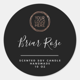 Lägg till produktetikett för svart ljus i Logotype Runt Klistermärke