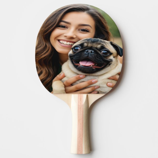 Lägg till Pug-foto Anpassa Personalisera Pingisracket (Framsidan)