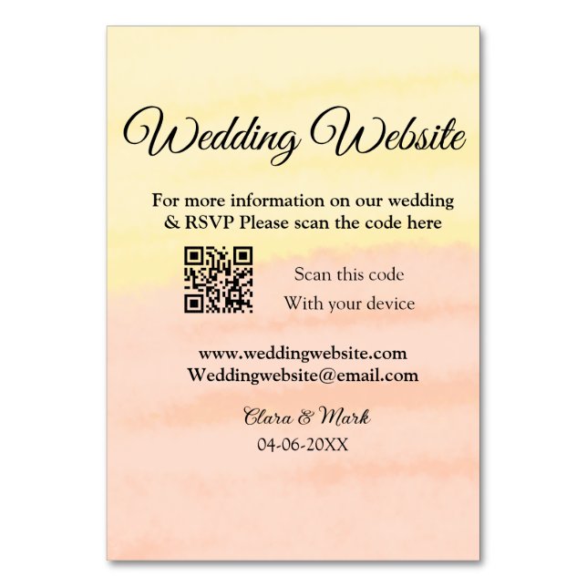 Lägg till Q R-kodsökning för Bröllop webbplats läg Bordsnummer (Framsidan)