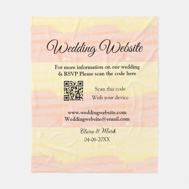 Lägg till Q R-kodsökning för Bröllop webbplats läg Fleecefilt (Framsidan)