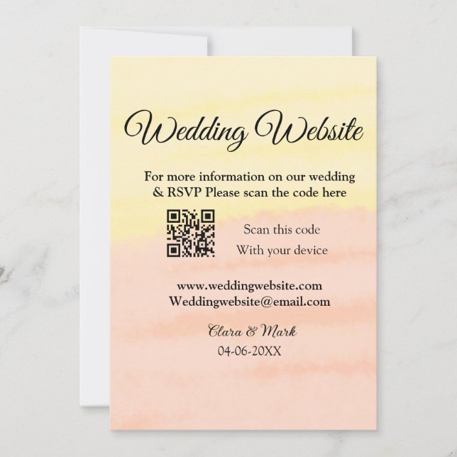 Lägg till Q R-kodsökning för Bröllop webbplats läg Inbjudningar (Framsida)