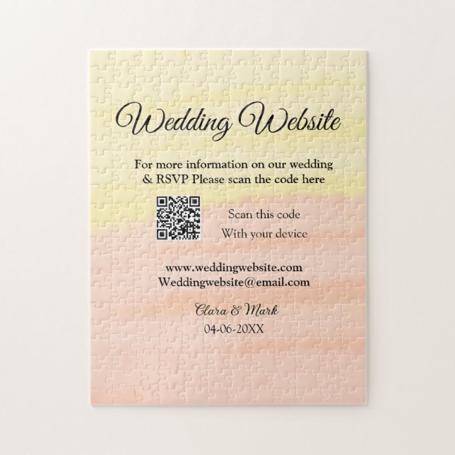 Lägg till Q R-kodsökning för Bröllop webbplats läg Pussel (Vertikal)