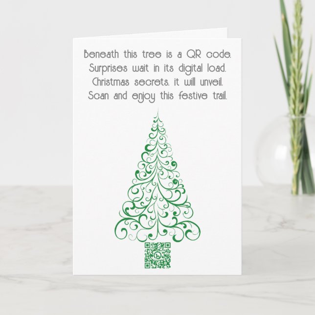 Lägg till QR-kodmeddelandet eller presentationen t Helgkort (Framsida)