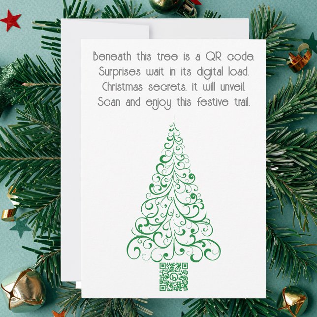 Lägg till QR-kodmeddelandet eller presentationen t Julkort (Add Your QR Code Message or Gift to a Christmas Holiday Card)