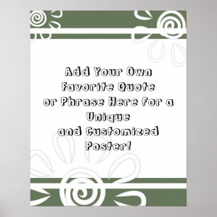 Lägg till Rand-blommor i Anpassningsbarna Oliv grö Poster