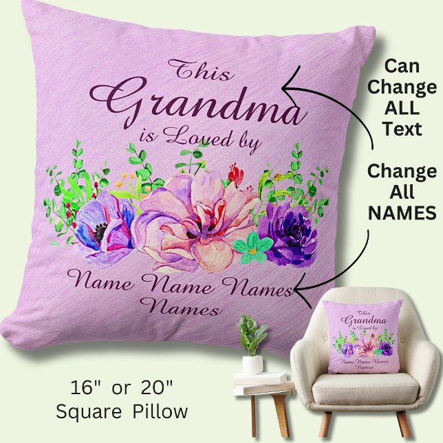 Lägg till Redigera Namn - Den här mormor är Loved  Kudde (Skapare uppladdad)