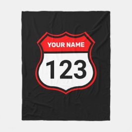 Lägg till röd Tävla för ditt nummer i Namn Fleecefilt