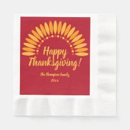 Lägg till  Röda Happy thanksgiving-året i Namn Pappersservett