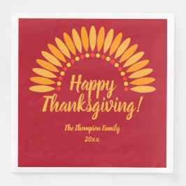 Lägg till  Röda Happy thanksgiving-året i Namn Pappersservett