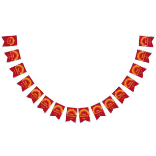 Lägg till Röda Happy thanksgiving-året i Namn Vimplar