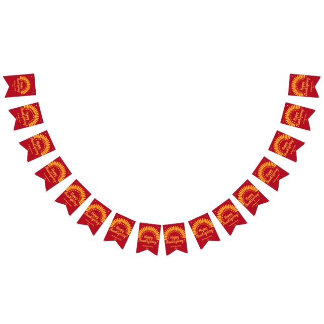 Lägg till  Röda Happy thanksgiving-året i Namn Vimplar (Alla)