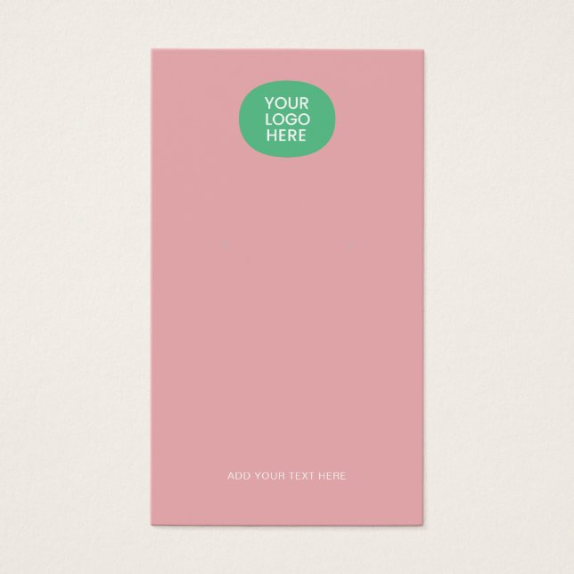 Lägg till Rosa Earrings Visning Card för Logotyp Visitkort (Framsidan)