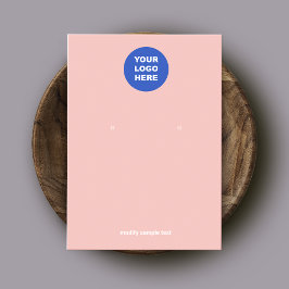 Lägg till Rosa Peach Earring Visning Card för Logo Visitkort