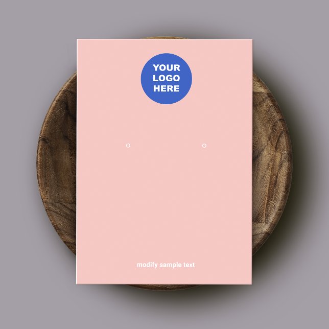 Lägg till Rosa Peach Earring Visning Card för Logo Visitkort (Skapare uppladdad)
