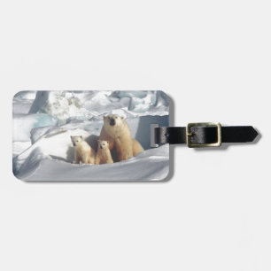 Lägg till SLOGAN i Spara Arktis Polar Bears Planet Bagagebricka
