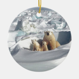 Lägg till SLOGAN i Spara Arktis Polar Bears Planet Julgransprydnad Keramik