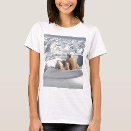 Lägg till SLOGAN i Spara Arktis Polar Bears Planet T Shirt