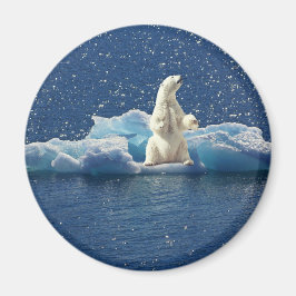 Lägg till SLOGAN i Spara Polar Bears Arctic Planet Magnet