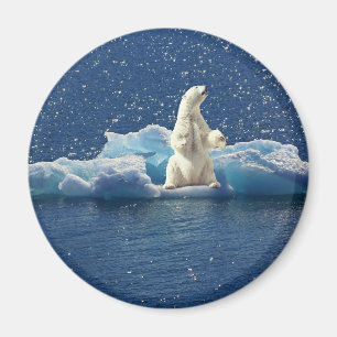 Lägg till SLOGAN i Spara Polar Bears Arctic Planet Magnet