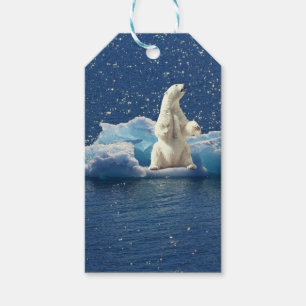Lägg till SLOGAN i Spara Polar Bears Arktis Planet Presentetikett