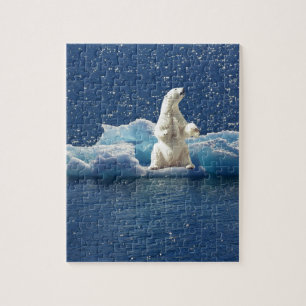 Lägg till SLOGAN i Spara Polar Bears Arktis Planet Pussel