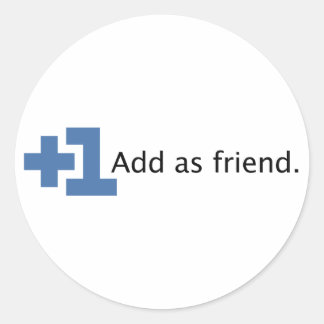 Lägg till som vän - plus en runt klistermärke