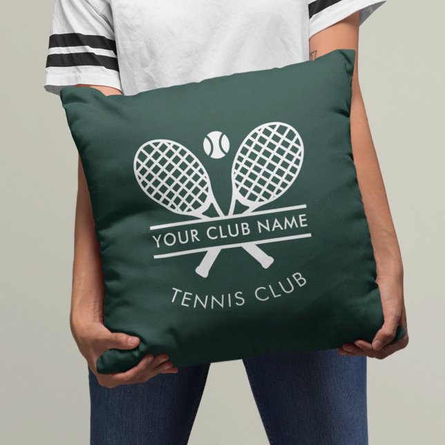 Lägg till sport Klubb Namn tennis Sports Grönt någ Kudde (Sports Club Name Tennis Sports Green Any Color Throw Pillow)