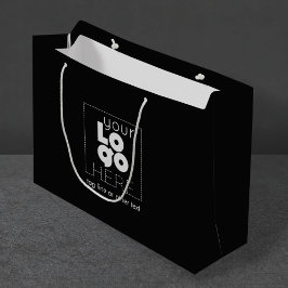 Lägg till stor svart Logotyp Papper Shopping bag