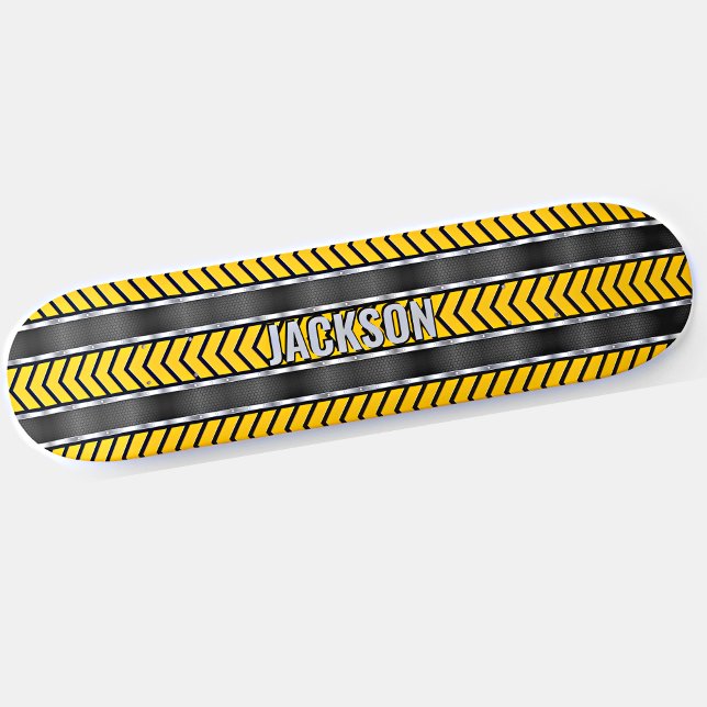 Lägg till svarta pilarna Namn Initialer, Silver Gu Mini Skateboard Bräda 18,5 Cm (Skapare uppladdad)