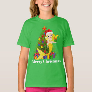 Lägg till t-shirt-sjöjungfru för att klä av jultom t shirt