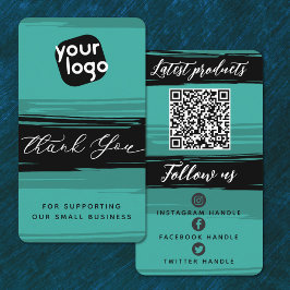 Lägg till Tack för modern Logotyp och QR-kod Visitkort