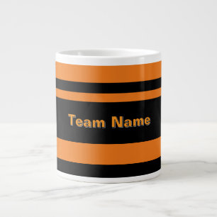 Lägg till Team Namn Black and Orange Sports Team F Jumbo Mugg