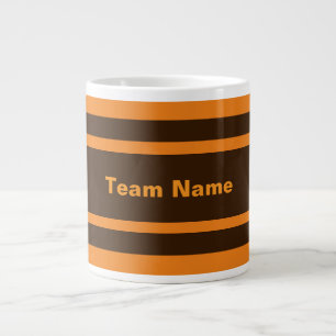Lägg till Team Namn Brown Orange Trimma sportteam Jumbo Mugg