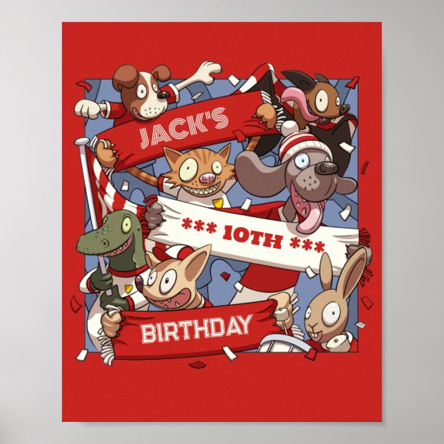 Lägg till Tecknaden Animaliskt Fläkt för Födelseda Poster (Framsidan)